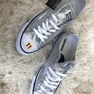Sparkly silver Converse All Stars
